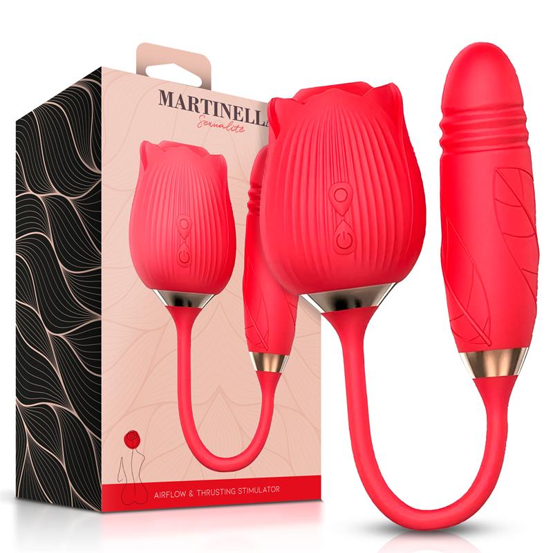 Martinella Rosa con Succión y Huevo Thrusting | Estimulador 2 en 1 Recargable