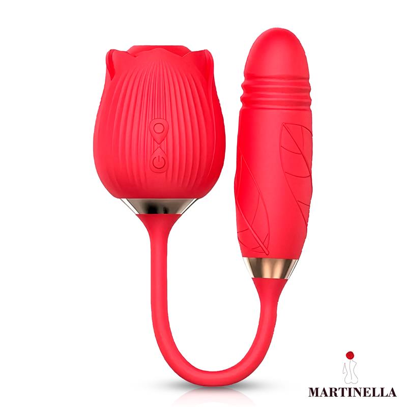 Martinella Rosa con Succión y Huevo Thrusting | Estimulador 2 en 1 Recargable