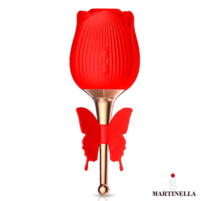 Martinella Rosa Mariposa 2 en 1 | Succionador de Clítoris y Vibrador con Estimulación Dual