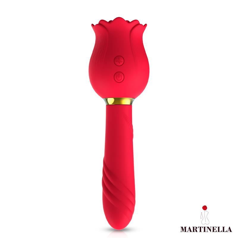 Martinella Rosa 2 en 1 | Succionador de Clítoris y Vibrador Recargable