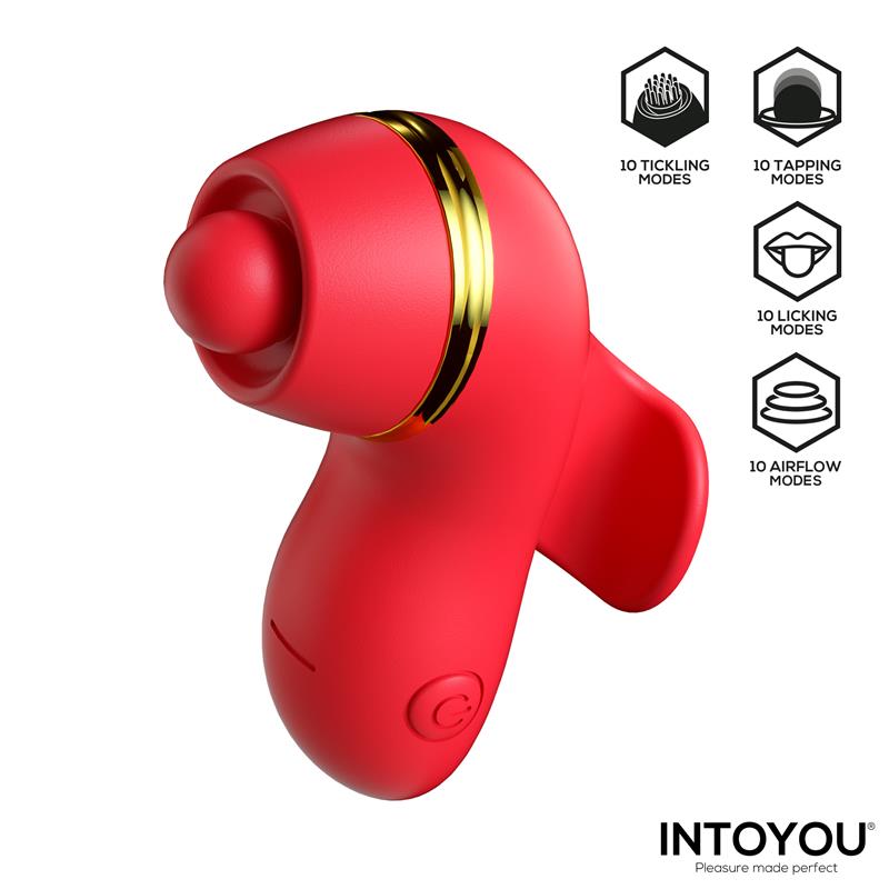 Beeny Estimulador con 4 Cabezales, Succión, Tapping, Tickling y Licking