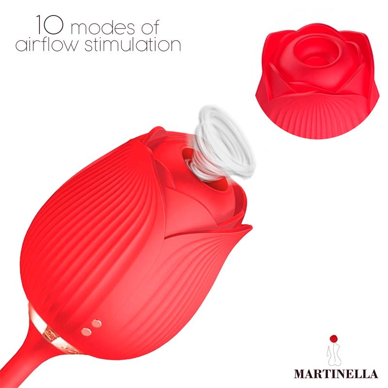 Martinella Rosa con Succión y Huevo Thrusting | Estimulador 2 en 1 Recargable
