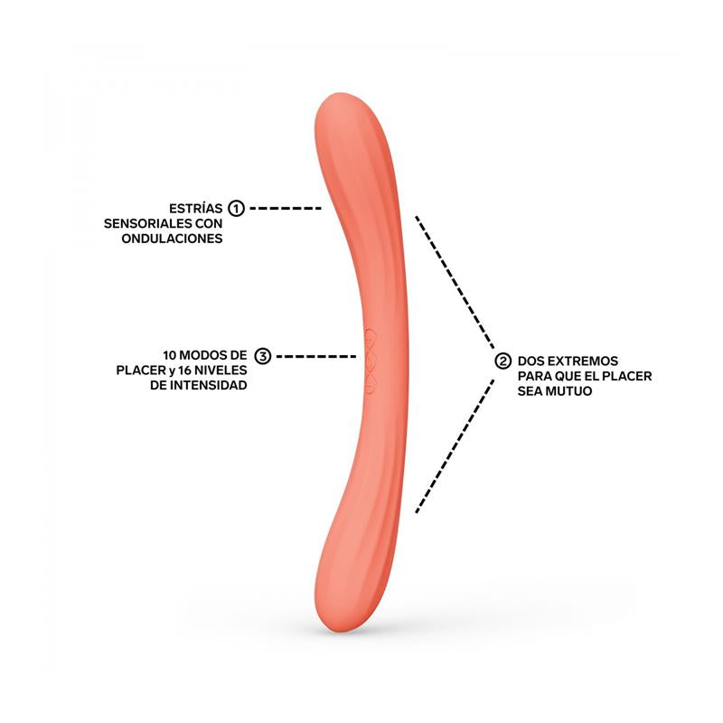 LELO BOOMERANG™ | Vibrador para Parejas con Doble Motor Coral Red