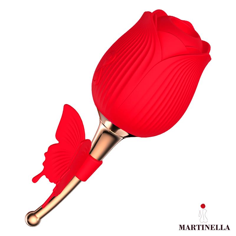 Martinella Rosa Mariposa 2 en 1 | Succionador de Clítoris y Vibrador con Estimulación Dual
