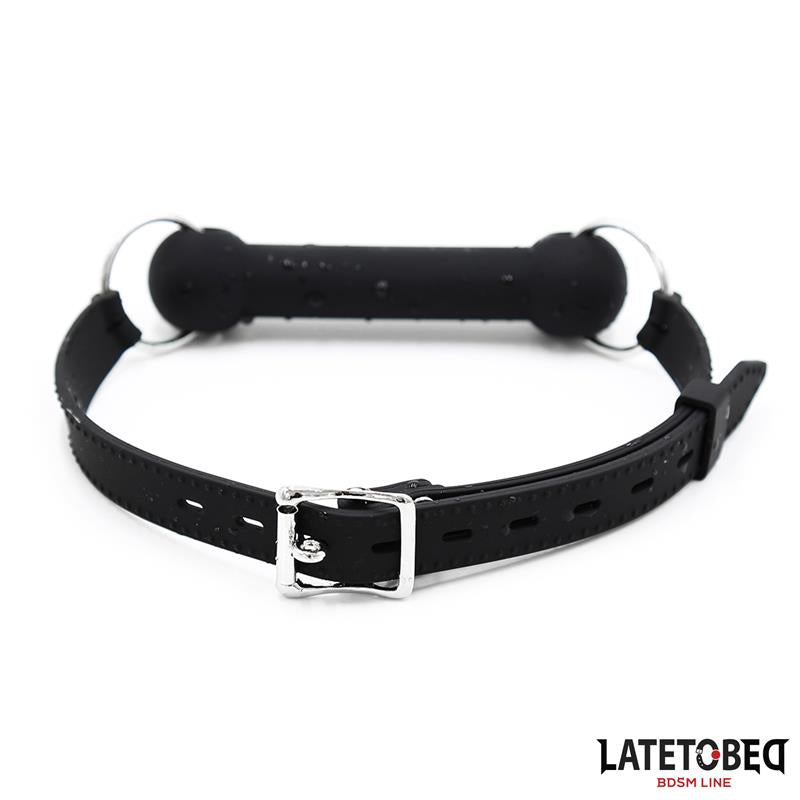 Mordaza Hueso Silicona Negro Ajustable