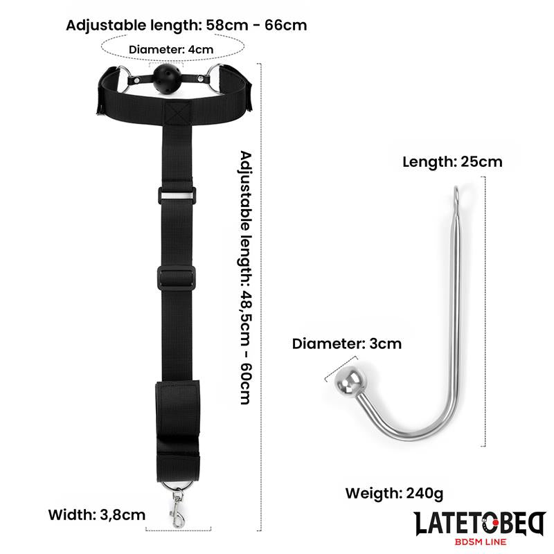 Ataduras con Mordaza Esposas y Gancho Anal