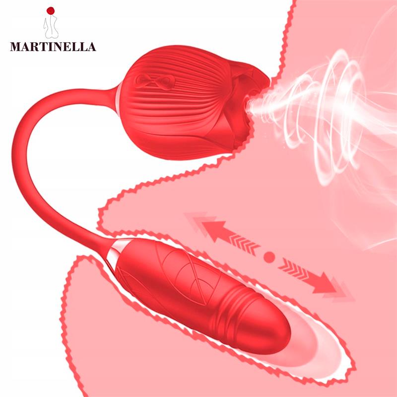 Martinella Rosa con Succión y Huevo Thrusting | Estimulador 2 en 1 Recargable