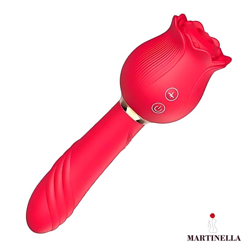 Martinella Rosa 2 en 1 | Succionador de Clítoris y Vibrador Recargable