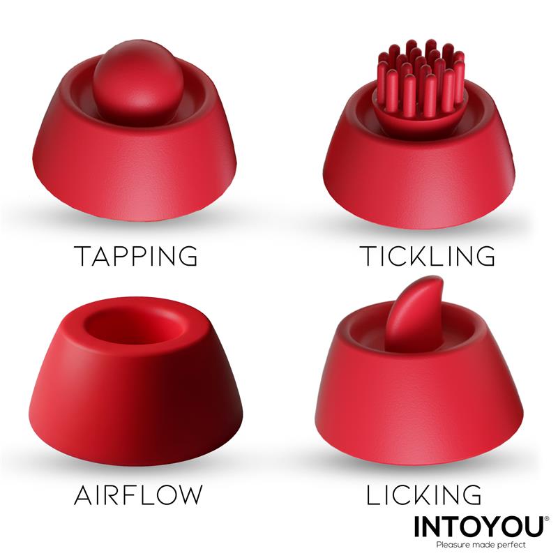 Beeny Estimulador con 4 Cabezales, Succión, Tapping, Tickling y Licking