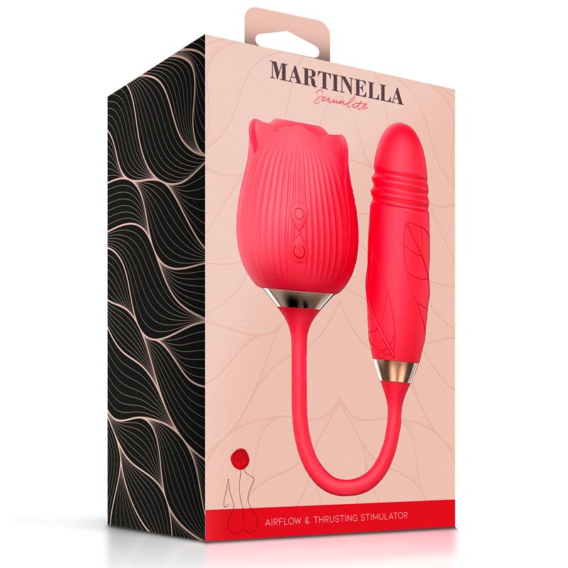 Martinella Rosa con Succión y Huevo Thrusting | Estimulador 2 en 1 Recargable