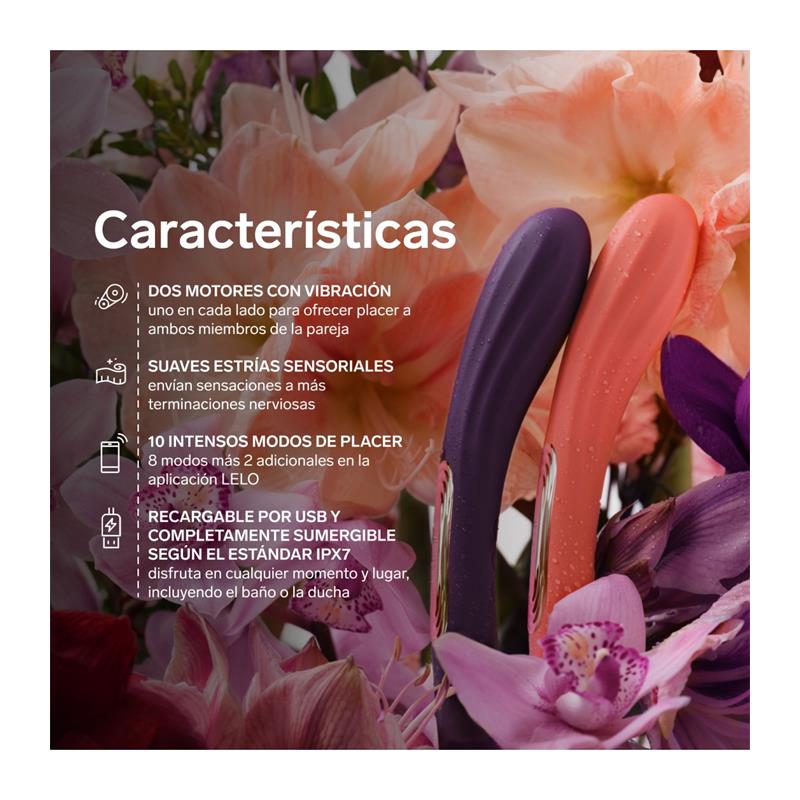 LELO BOOMERANG™ | Vibrador para Parejas con Doble Motor Coral Red